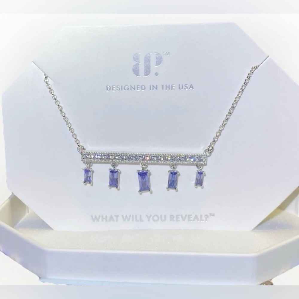 “Always A Mood” December 2024 Tanzanite CZ Sterling Necklace BP - Picture 2 of 3